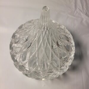 Hershey's Candy Dish Crystal Glass Diamond Cut Chocolate‎ Kiss Shape Clear